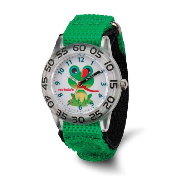 Red Balloon Girls Green Froggy Acrylic Time Teacher Watch - Picture 1 of 2